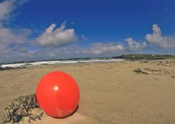 Red buoy - fisherman's buoy washed up on Connemara beach.... by Mark Thomas 